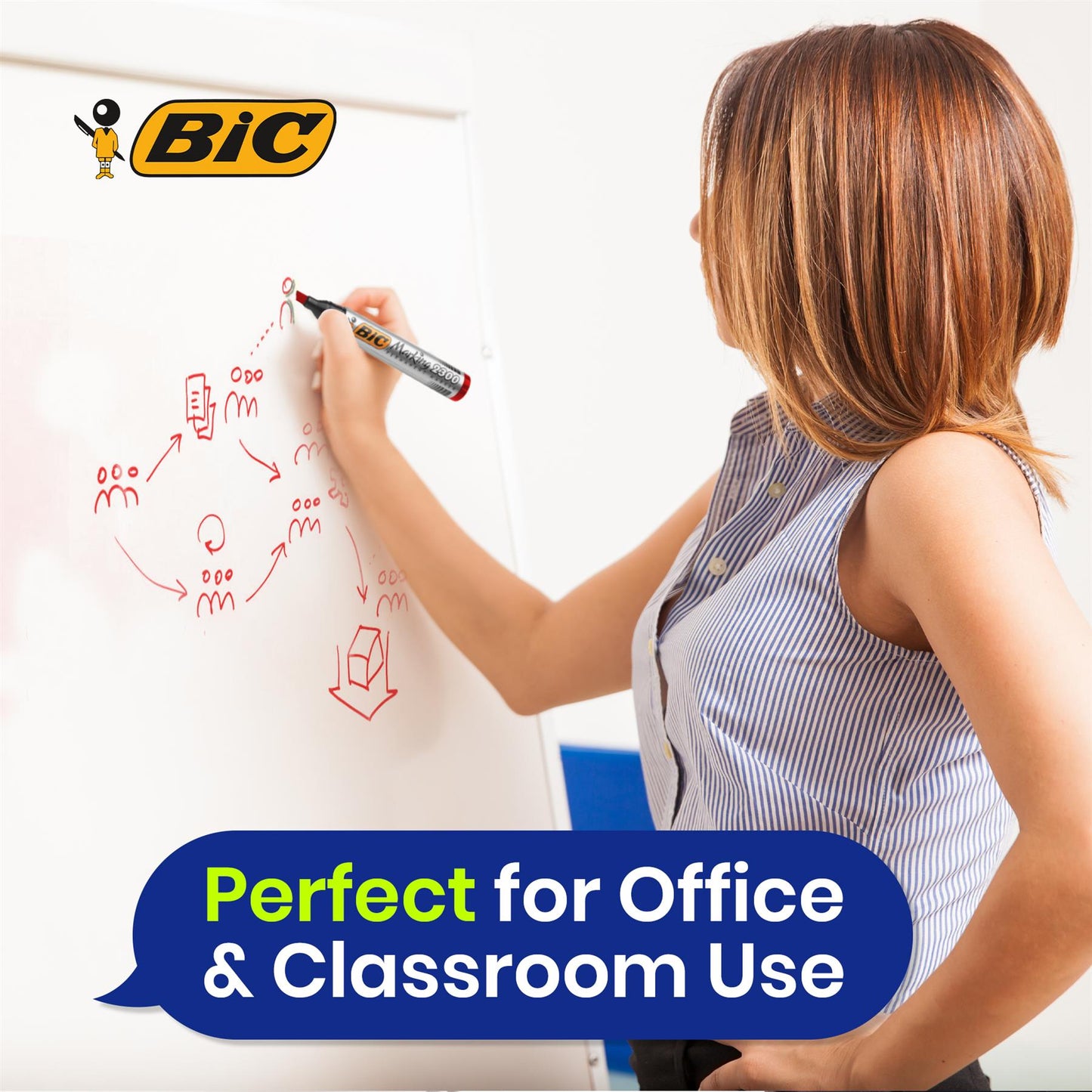 BIC Marking 2300 ECOlutions Permanent Chisel Tip Markers Red - Single Pen