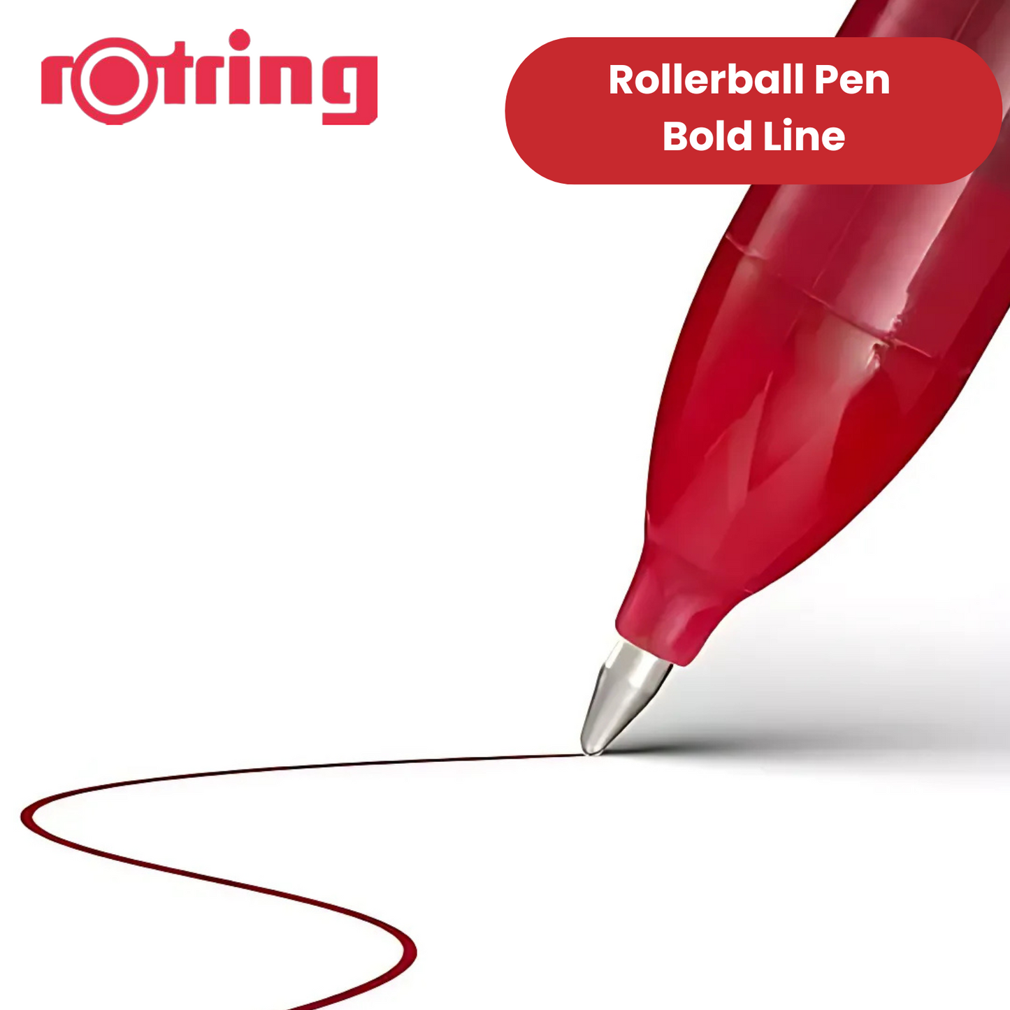 rOtring Rollerball Pen Fine Point 0.7mm - Red Ink, Smooth & Precise Writing