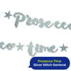 Prosecco Bunting 1.5m Silver Glitter Banner Prosecco Party Decoration for Events