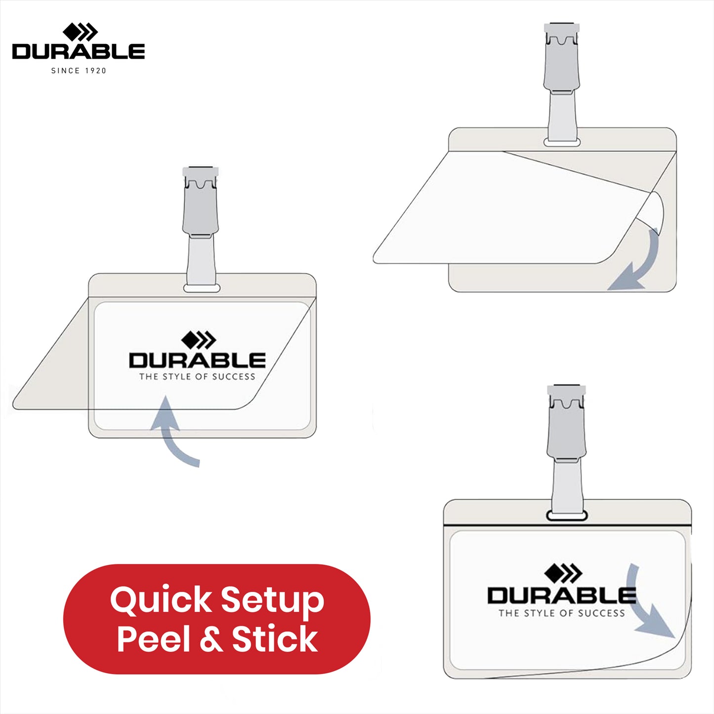 Durable ID Card Holder 25 Pcs Self Laminating ID Badge Holders with Clip for Office