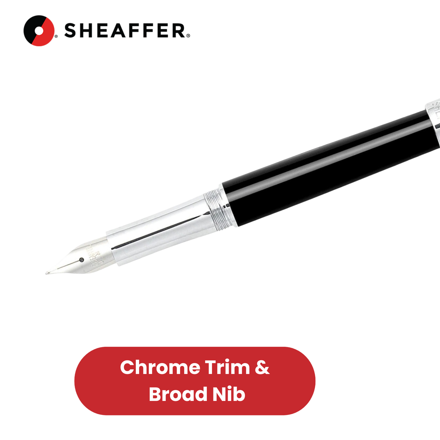 Sheaffer Black Intensity Onyx Fountain Pens Chrome Trim & Medium Nib - 1-5 Packs