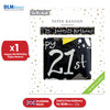 Happy 21st Birthday Black and White Recyclable Banner - 2.6m