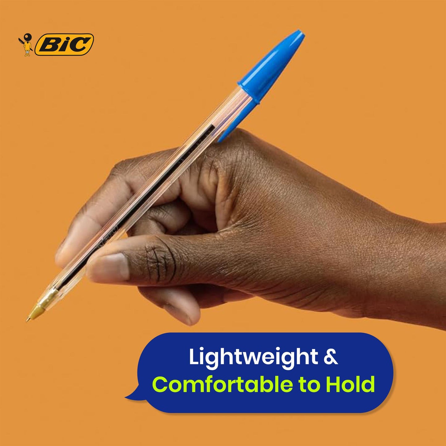 BIC Cristal Original Ballpoint Pens with Blue Ink and 1.0mm Medium Tip for Daily Writing Pack of 100