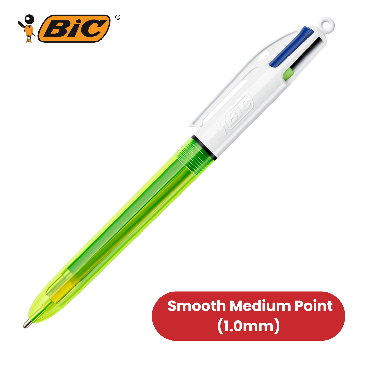 Bic 4 Colour Pack of 3 - 1 Original + 1 Shine Silver + 1 Fluo
