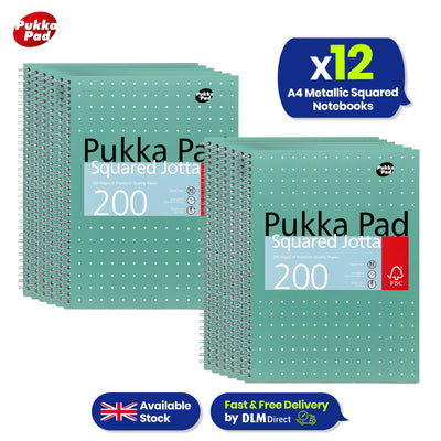 Pukka Pad A4 Metallic Squared - Pack of 12