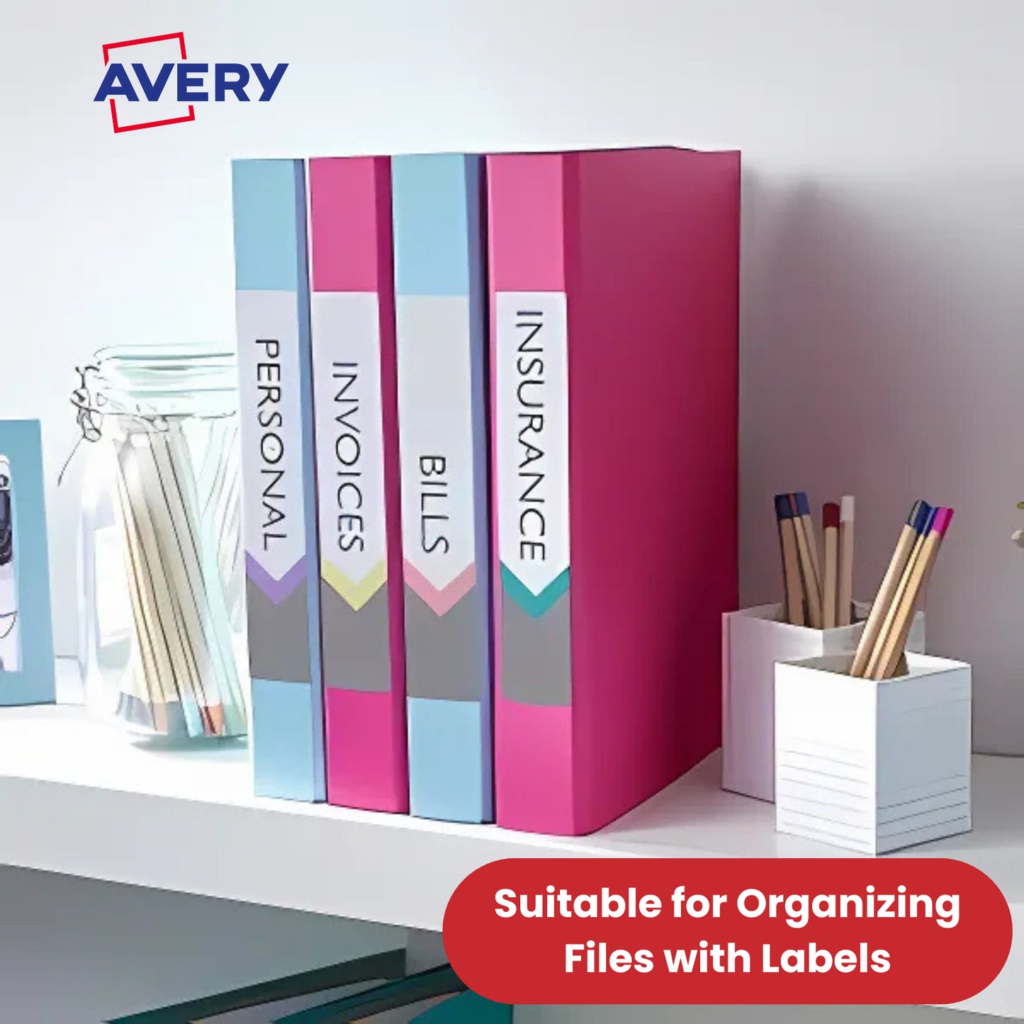 Avery L7171-25 (200 x 60mm) Lever Arch Filing Labels (Pack of 100 Labels)