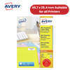 Avery L7654-100 Address Labels, 45.7 x 25.4 mm, Permanent, 40 Labels Per Sheet, 4000 Labels Per Pack