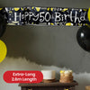 Happy 50th Birthday Black and White Recyclable Banner - 2.6m