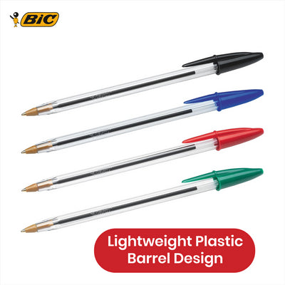 BIC Cristal Ballpoint Pens - Multicolour Writing Pens, 1.0mm Tip Biros for Meeting Details