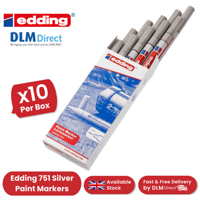 EDDING 751 PAINT MARKER SILVER 751-054 - Pack of 10
