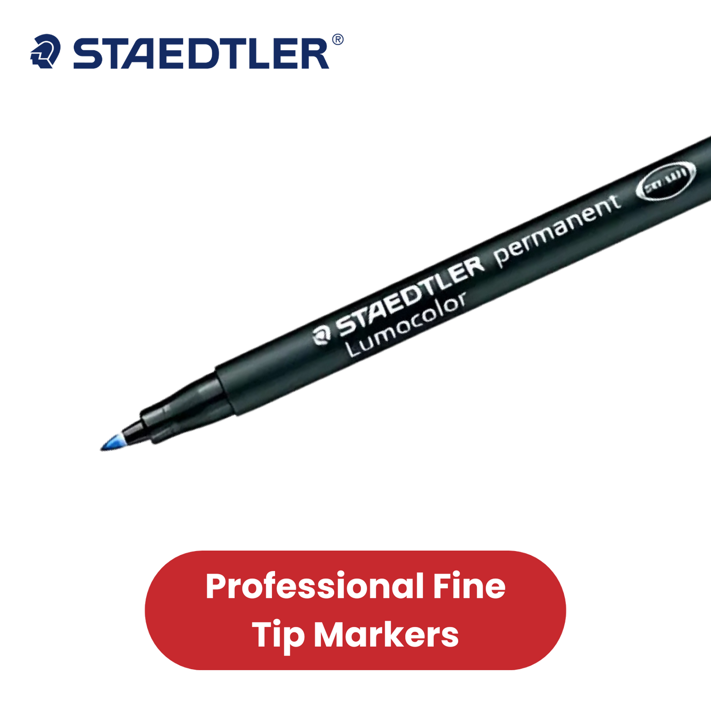 STAEDTLER Lumocolor Permanent Fine Blue Marker Pens Quick-Dry Ink Multi-Surface
