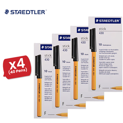 Staedtler Fine 0.3mm Black 430 F-9 - Pack of 10 - 4 Packs