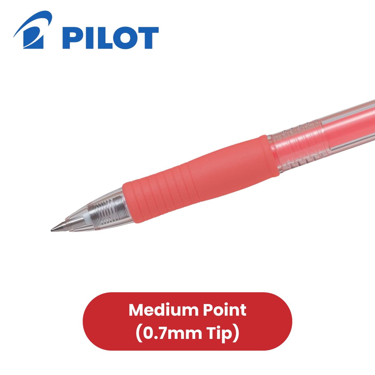Pilot G207 Neon Red Gel Pens - Smooth & Precise Writing, Refillable, Vibrant Ink