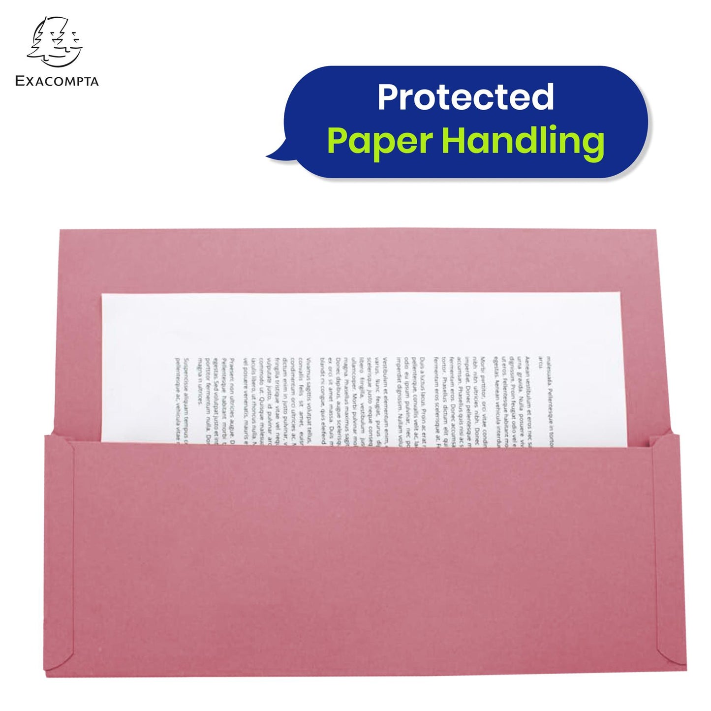 Exacompta Guildhall Pink Full Flap Pocket Wallet - Heavyweight Manilla Document Folder, Pack of 25