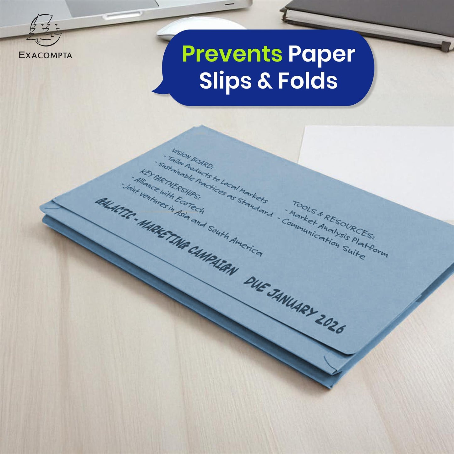 Exacompta Guildhall Full Flap Pocket Wallet, Durable 315gsm Manilla Folder Foolscap, 50 Pack (Blue)