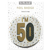Silver 50th Birthday Badge 8.5cm Age Badge for Party Outfit and Celebrations