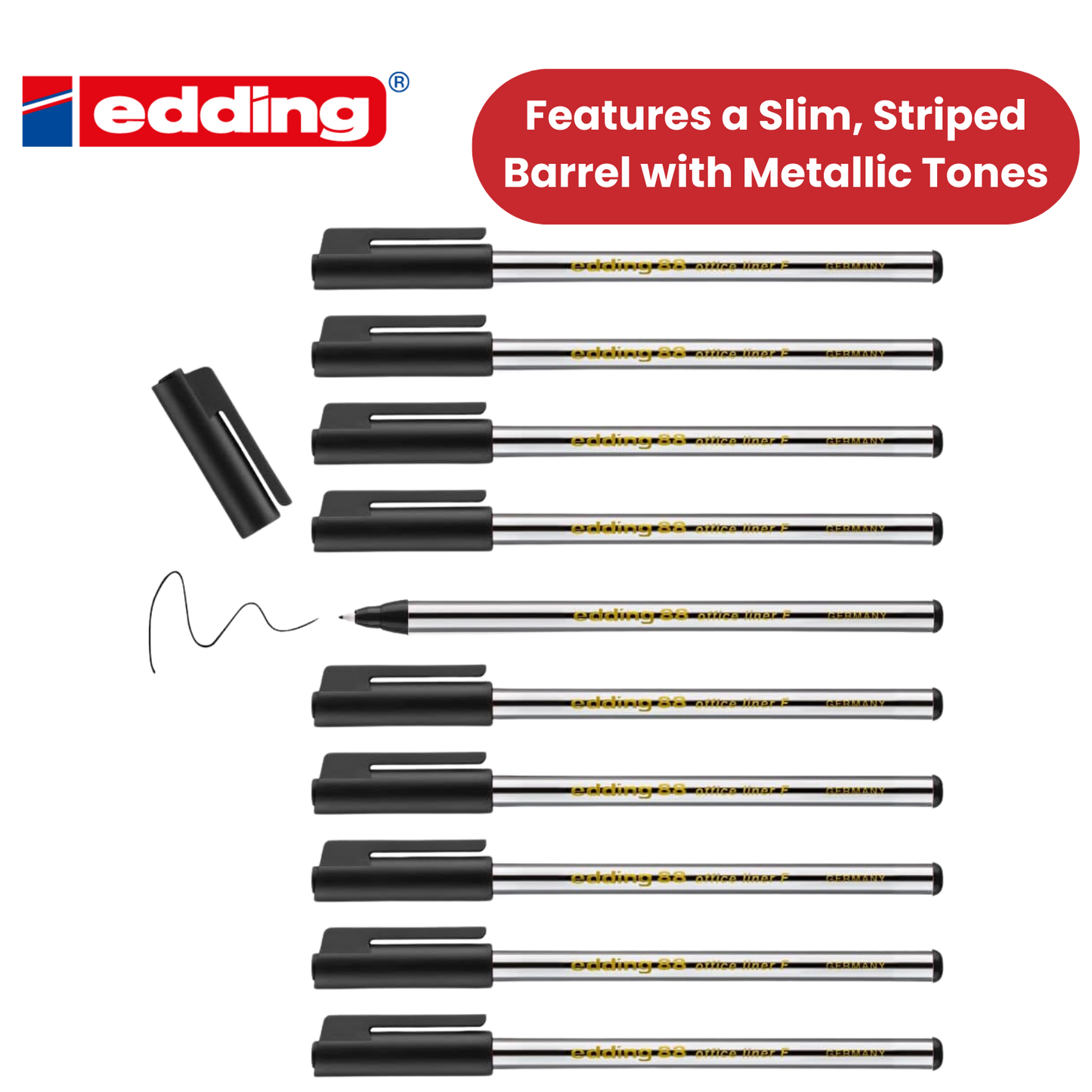 Edding 88 Office Liner Pen Black - Pack of 1 - 1 to 30 Packs