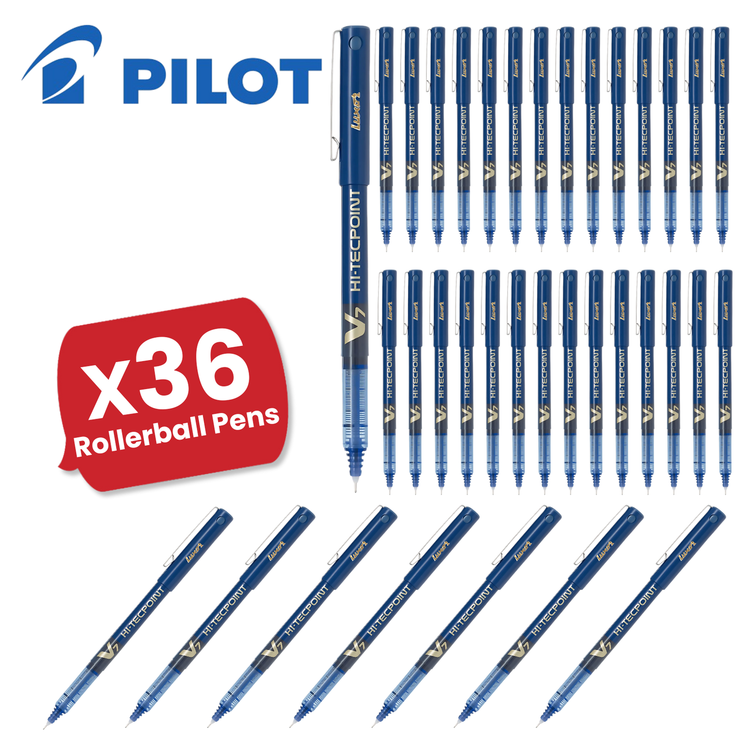 Pilot V7 Rollerball Pen 0.7mm Needle Tip Blue - Pack of 1 - 1 to 36 Packs