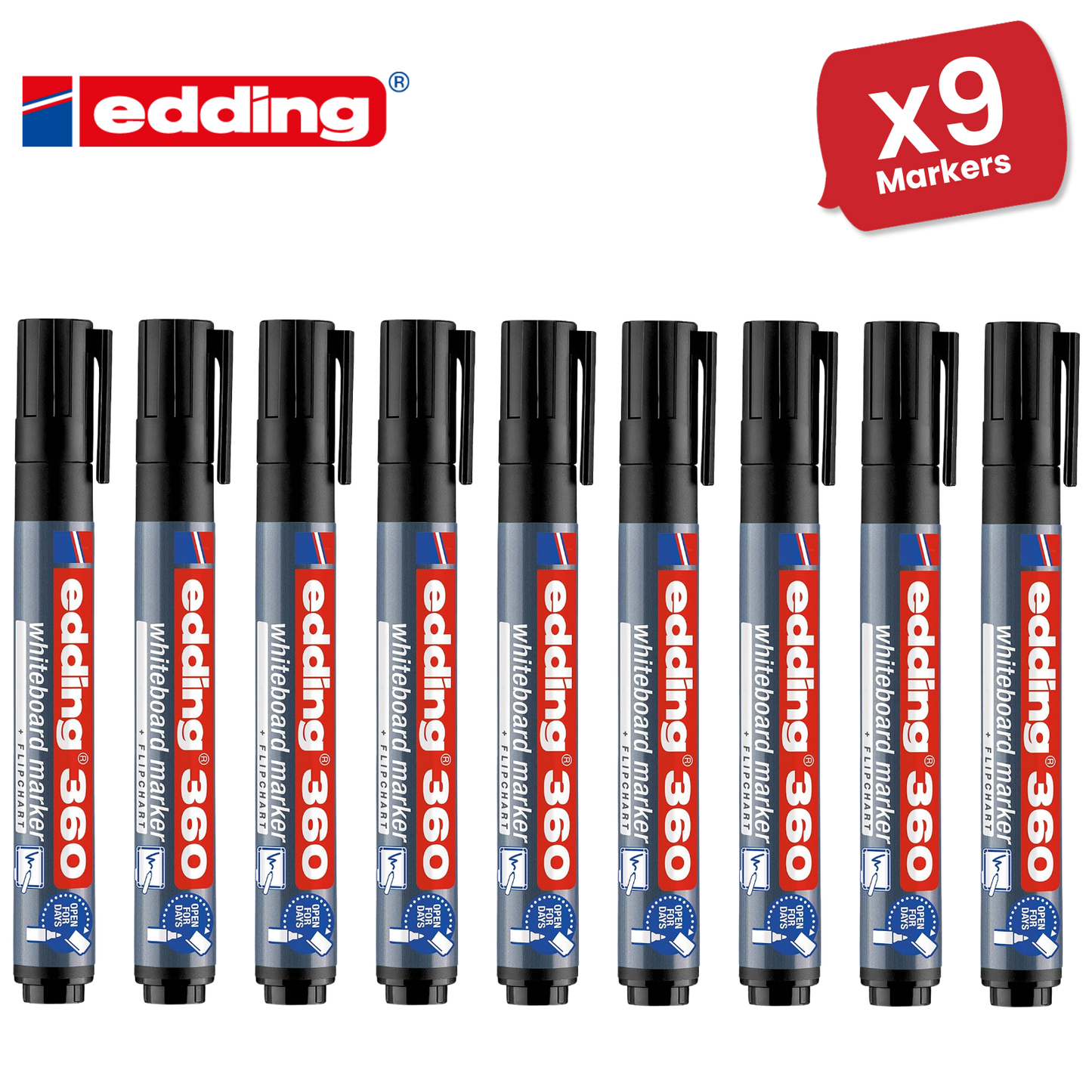 EDDING 360 BULLET TIP BLACK WHITEBOARD MARKERS - Single