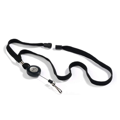 Durable Badge Reel with Black Lanyard Pack of 10 Retractable Card Holders for Name Badges ID Badges Key Fobs & Security Passes