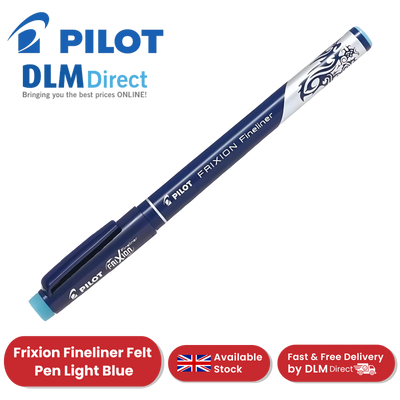 Pilot FriXion Erasable Fineliner Light Blue Single Pen 1.3mm Writing Felt Tip