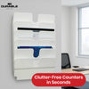 Durable A4 Leaflet Holder White Polystyrene Brochure Holder, 6 Slots Document Holders for Office