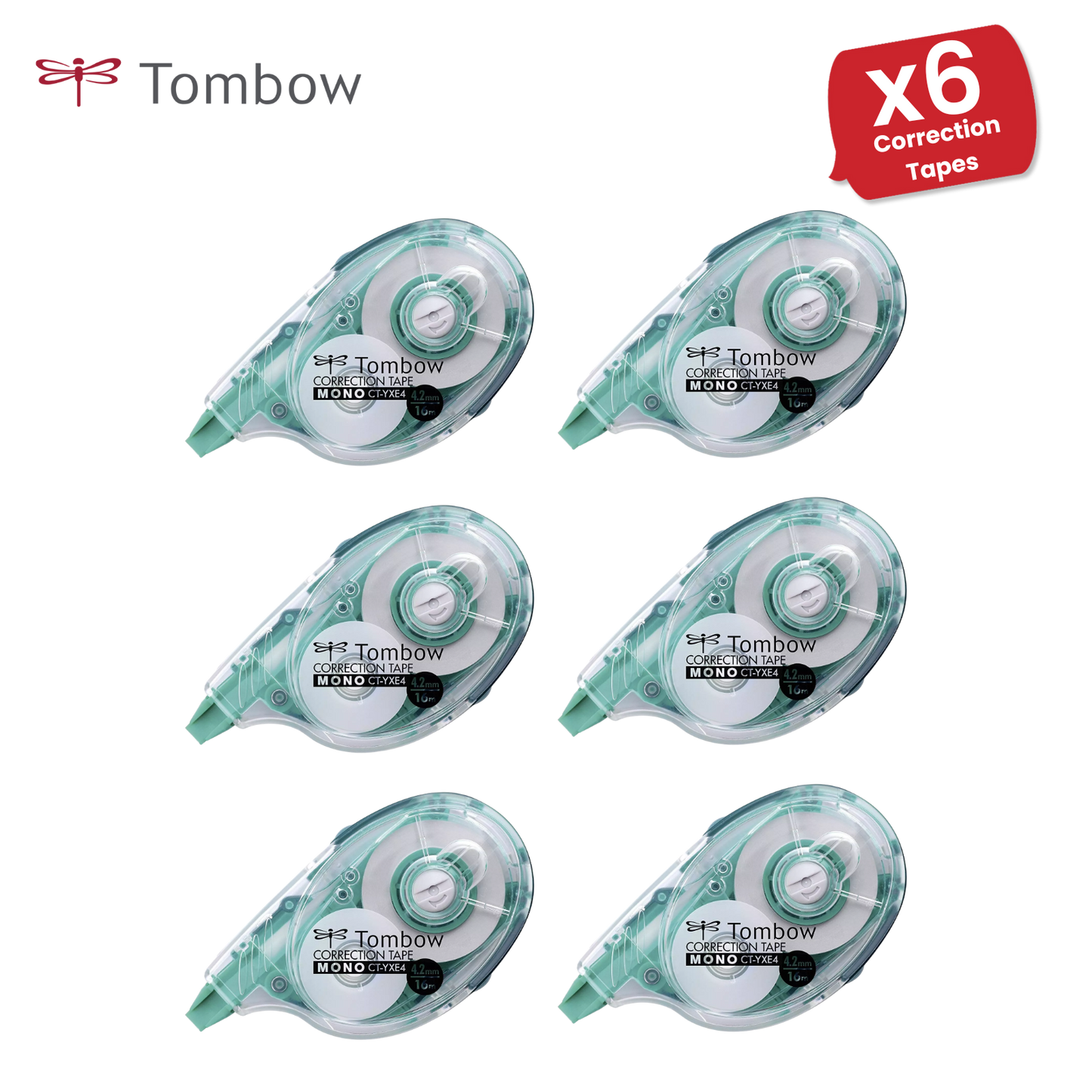 Tombow Correction tape MONO YXE4 4.2mm x 16m refillable Pack of 1 - 1 to 36 Packs