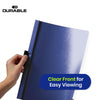 Durable DURACLIP A4 Project Folder Plastic Metal Clip 30 Sheets Holder Document Certificates Organisers  for School Office Home