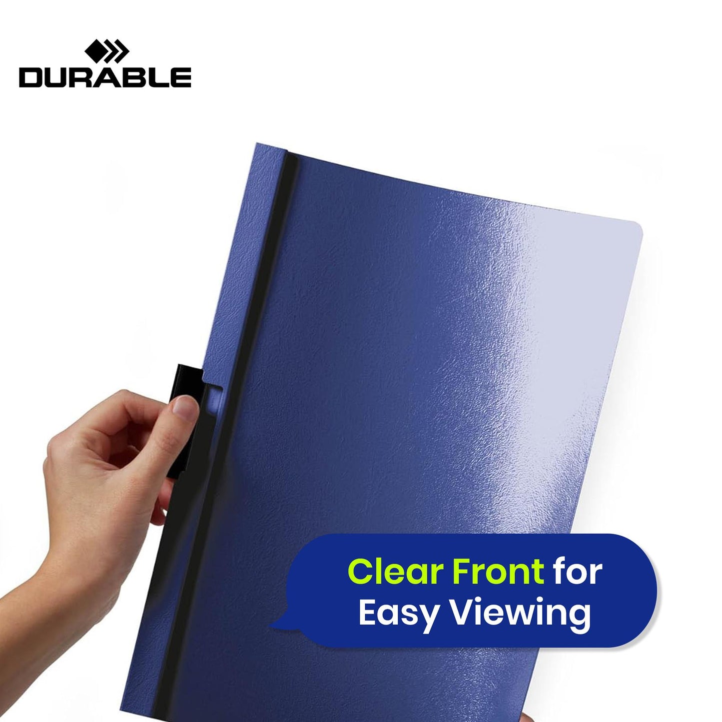 Durable DURACLIP A4 Project Folder Plastic Metal Clip 30 Sheets Holder Document Certificates Organisers  for School Office Home