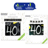 Black and White 40th Birthday Banner and Bunting Decor Set for Party Spaces