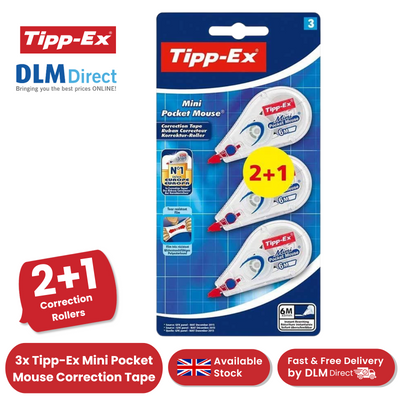 Tipp-Ex Mini Pocket Mouse Correction Tape�� Pack 2+1 - Blister Pack of 3