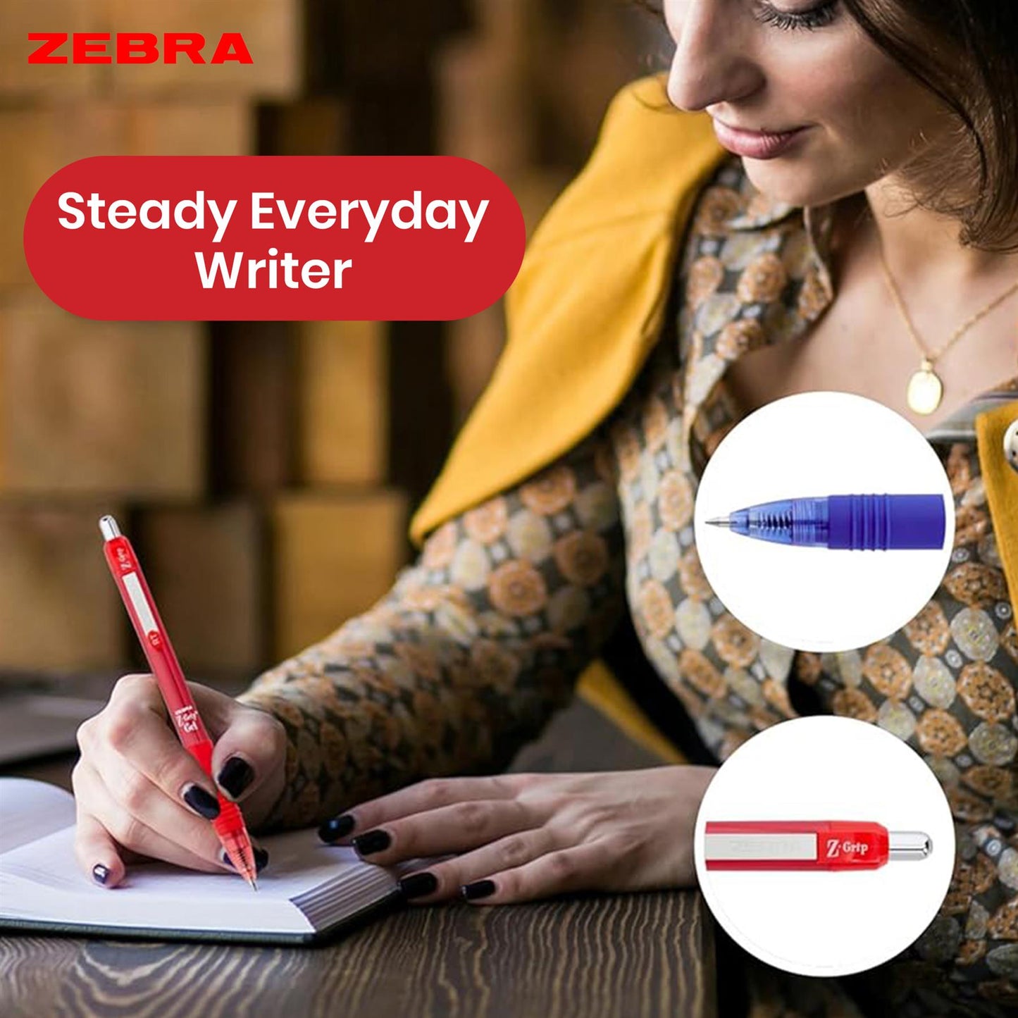 Z Grip Ballpoint - Plastic  0.7mm Medium Point Pen, Multicoloured Retractable Biro, Water Resistant Gel Ink Writing Pens for School Office( Pack of 3)
