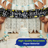 Happy 60th Birthday Black and White Banner 2.6m Party Decor for Milestone Celebration