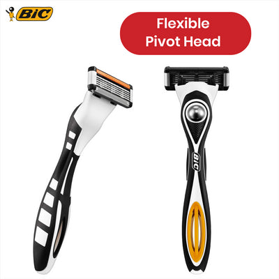 BIC Flex 5 Hybrid, Men's 5-Blade Razors, Precision Blade for Accuracy, Pack with 1 Handle and 4 Refills