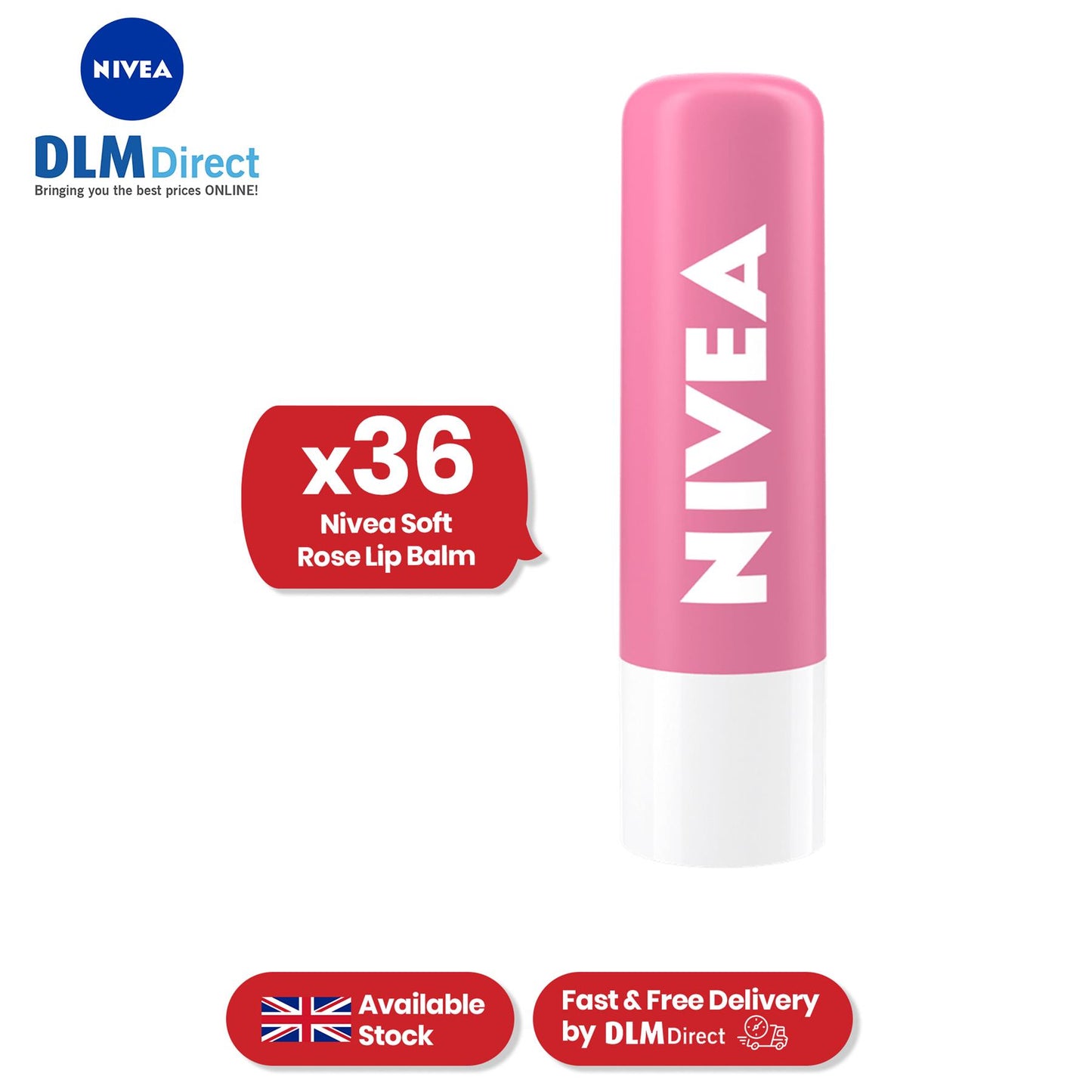 Nivea Lip Soft Rose x 1 - 1 to 36 Packs