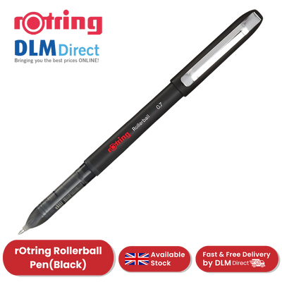 rOtring Rollerball Pen Fine Point 0.7mm - Black Ink, Smooth & Precise Writing