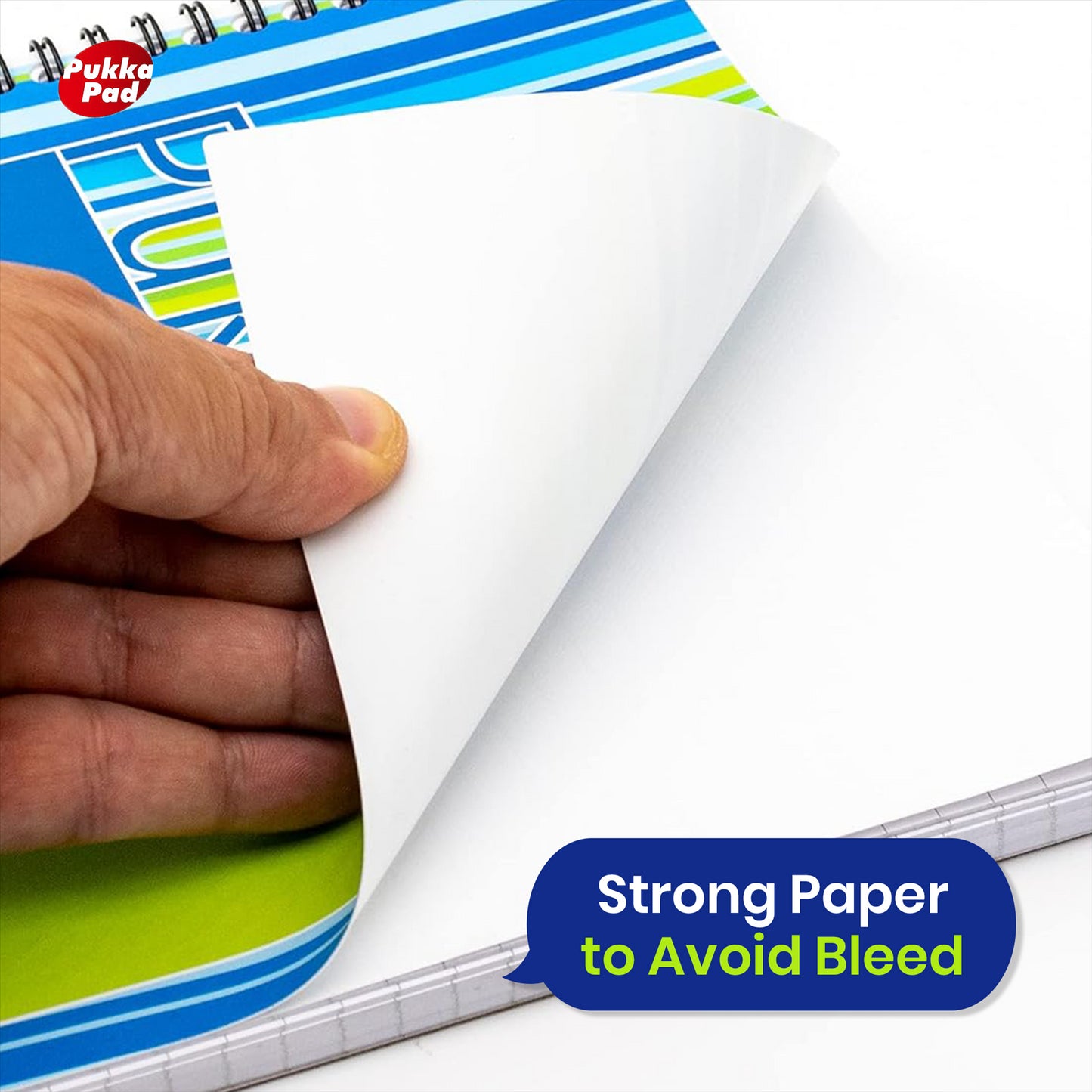 Pukka Pad, Striped Jotta Pad A5 Notebook 3-Pack with Twin Wire Binding - 200 Pages of 80GSM Paper with 8mm Lines and Perforated Edges � Assorted Colours, 21 x 14.5 cm