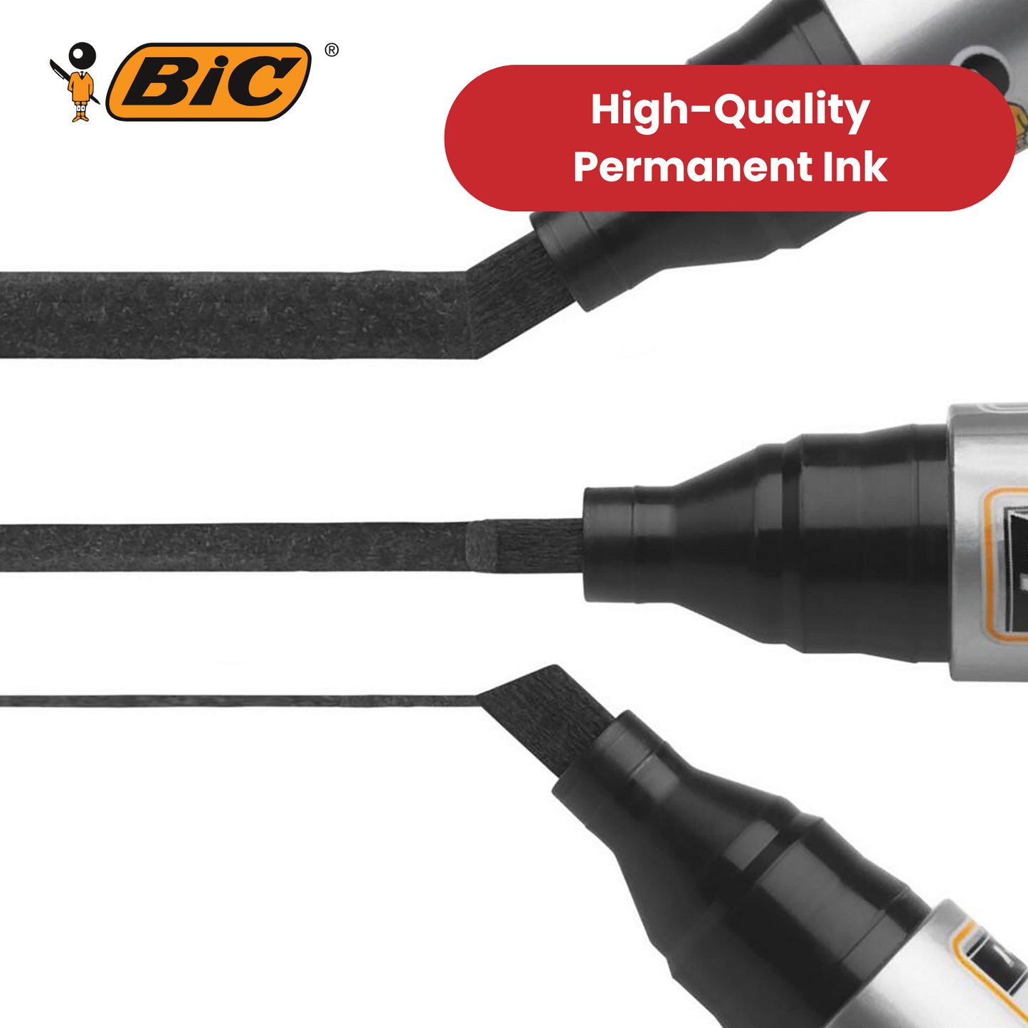 BIC Marking 2300 Permanent Marker - Chisel Tip Long-lasting Ink Black Marker Pen for School
