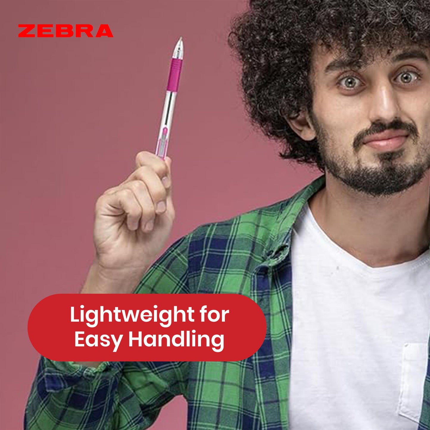 Zebra Smooth Ballpoint Pen Pink Z Grip Retractable Pen 1.0mm Medium Point Biro for School Office (Pack of 12)