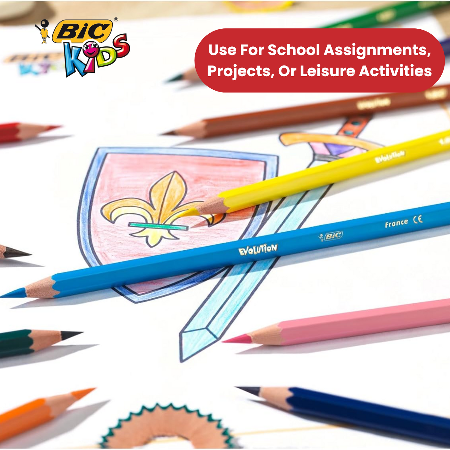 BIC Kids ECOlutions Pencils  Assorted Colours - Wallet of 18