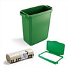 DURABIN 60L Green Bin Set & Green Hinged Lid and 25x 110L Recycled Bin Bags