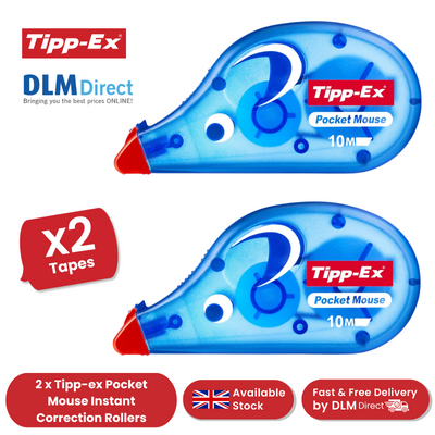 Tipp-Ex Pocket Mouse Correction Tape Roller 4.2mm x 10m- Pack of 2